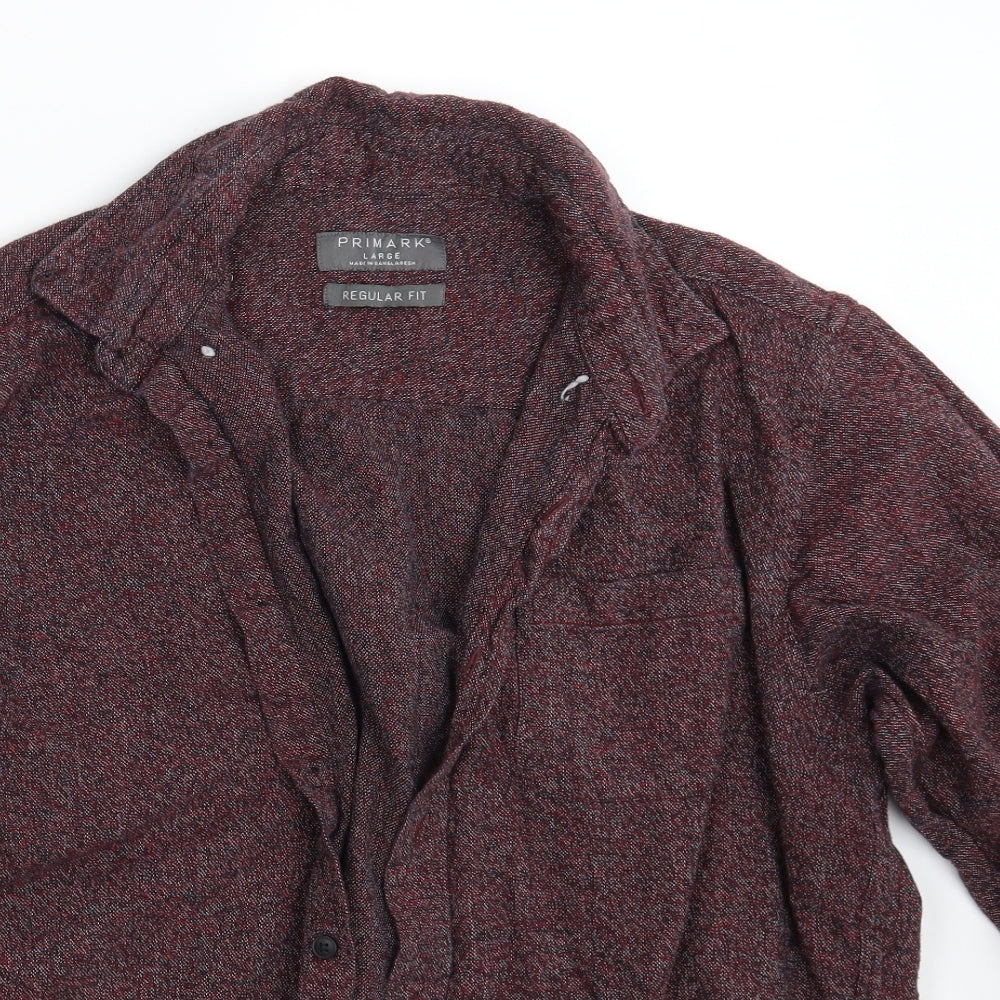 Primark Mens Purple    Button-Up Size L