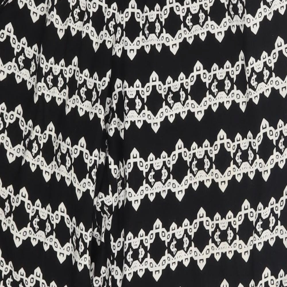 F&F Womens Black Argyle/Diamond  Sweatpants Trousers Size 12 L28 in
