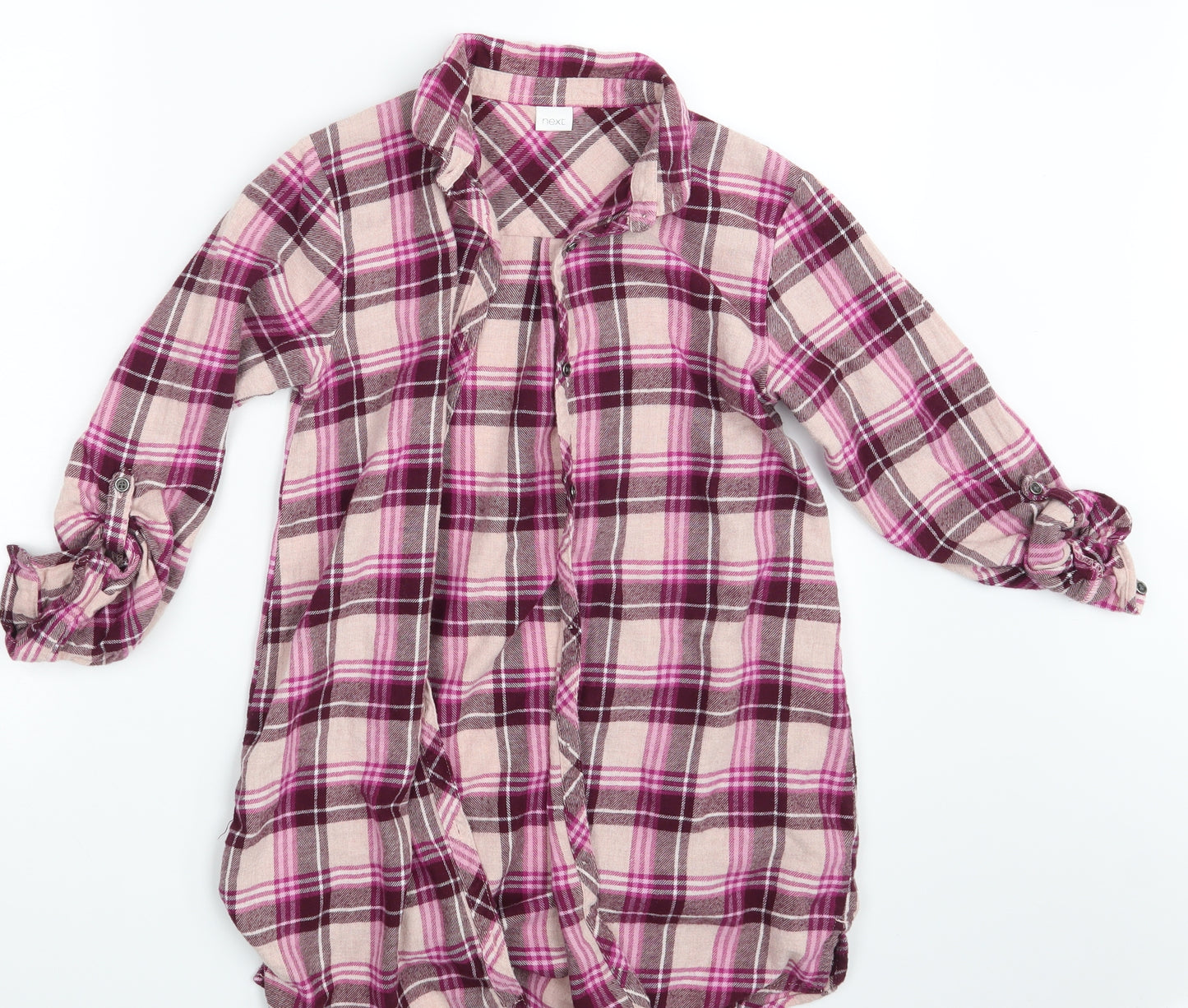 NEXT Girls Pink Check  Basic Button-Up Size 12 Years