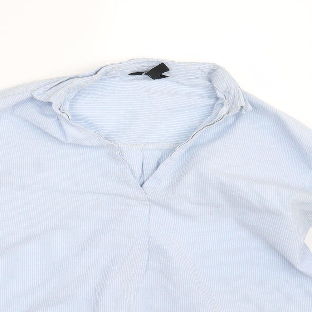 New Look Womens Blue Striped  Basic Blouse Size 12