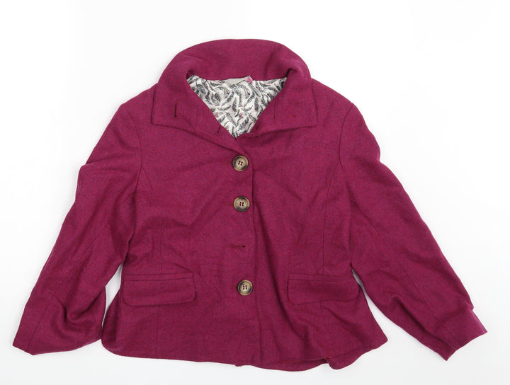 Patra Womens Purple Jacket Blazer Size 10