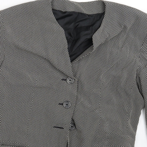 Preworn Womens Black Polka Dot  Jacket Blazer Size 12