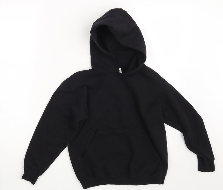 Fruit of the Loom Girls Black Pullover Hoodie Size 9-10 Years