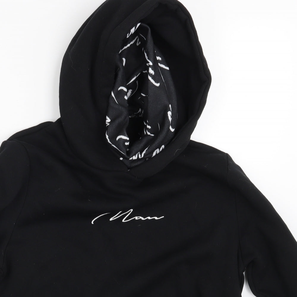 Boohoo Mens Black   Pullover Hoodie Size S