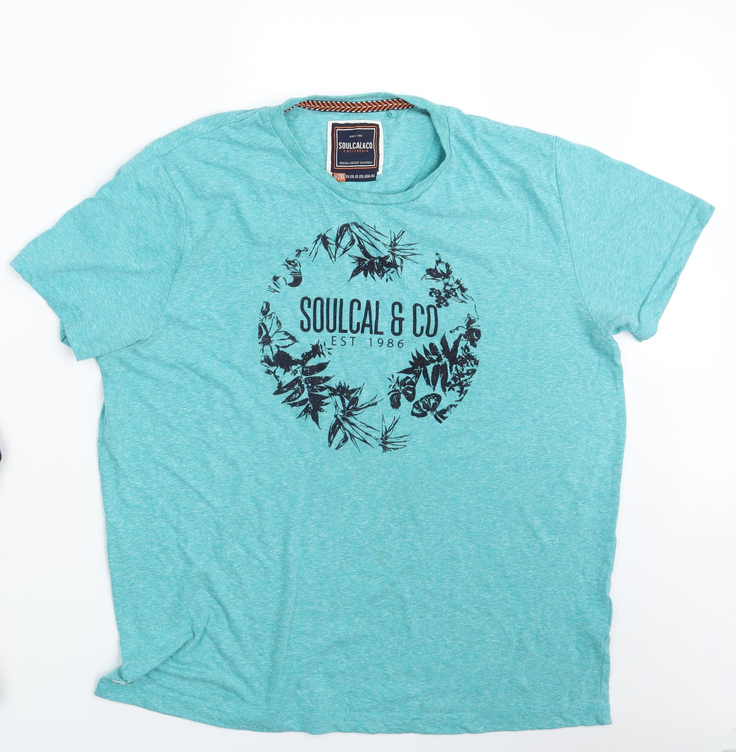 Soul Cal & Co Mens Blue    T-Shirt Size 2XL