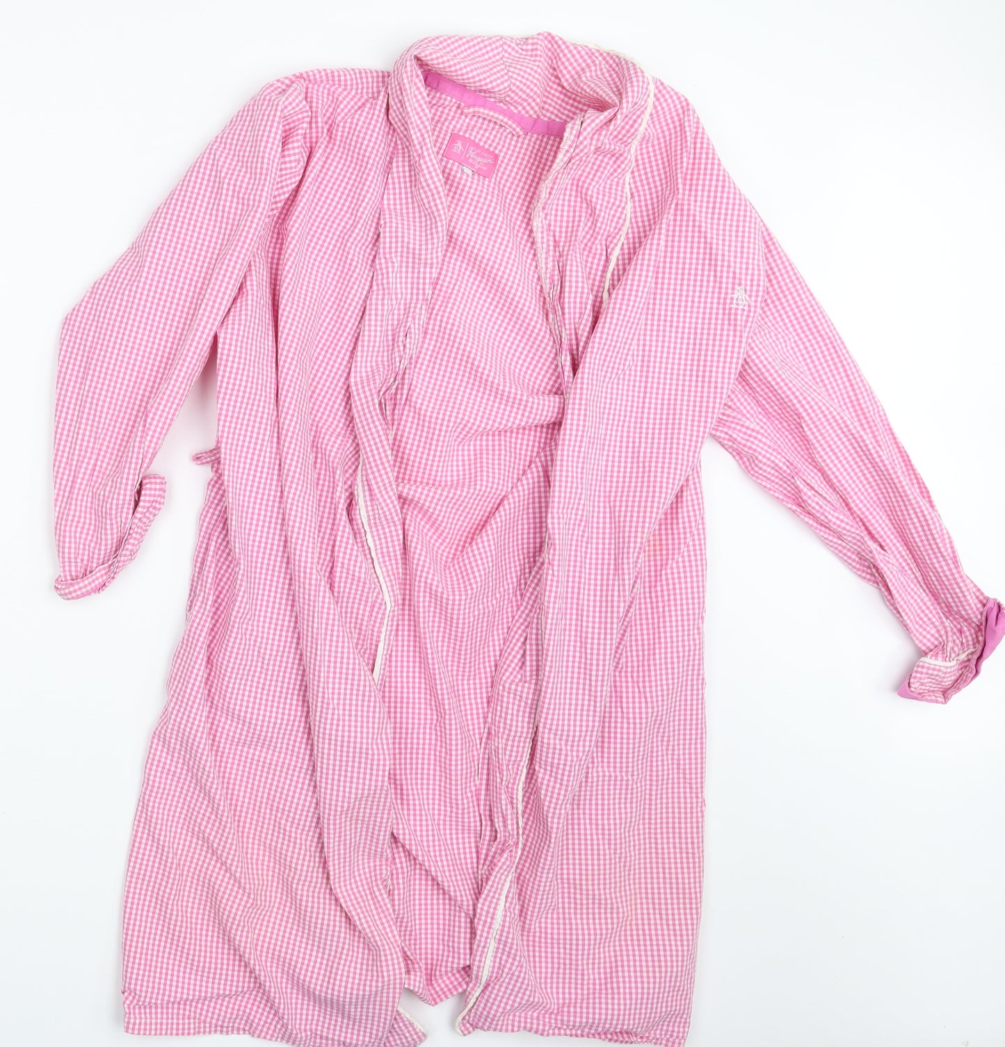Original Penguin Womens Pink Check  Top Pyjama Top Size XS