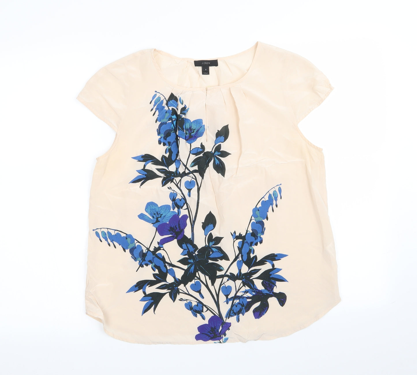 J.CREW Womens Beige Floral  Basic Blouse Size 8