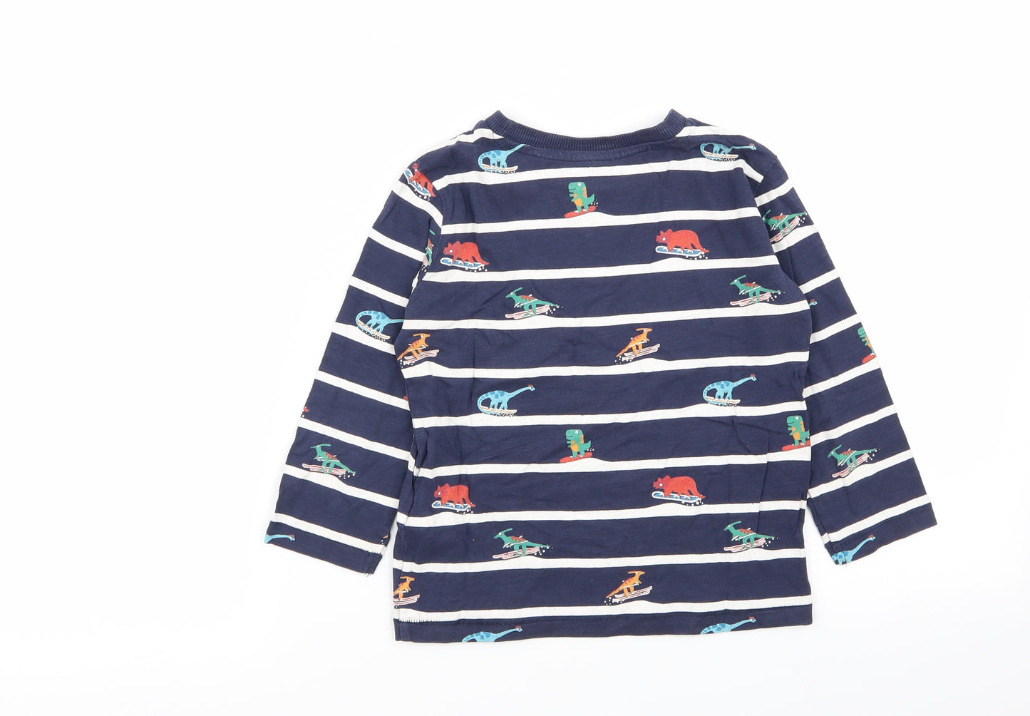 bluezoo Boys Multicoloured Striped  Basic T-Shirt Size 3-4 Years
