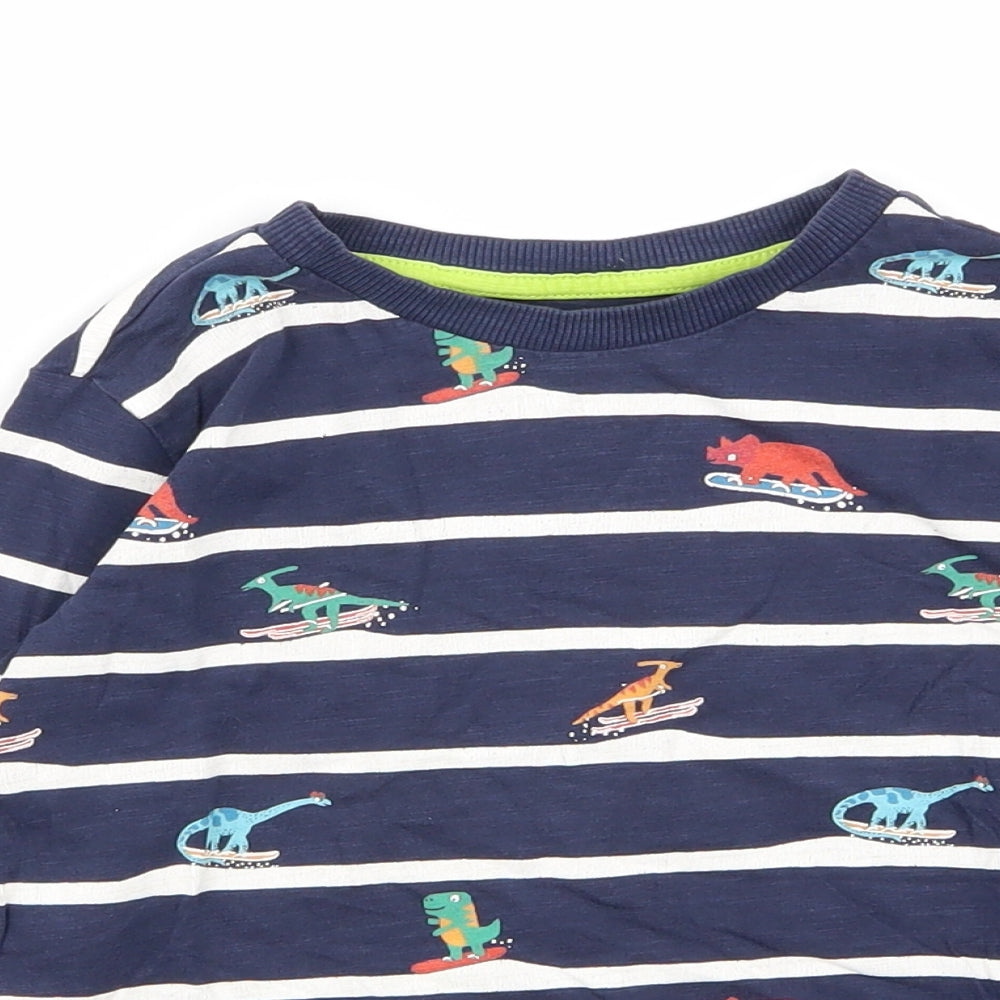 bluezoo Boys Multicoloured Striped  Basic T-Shirt Size 3-4 Years
