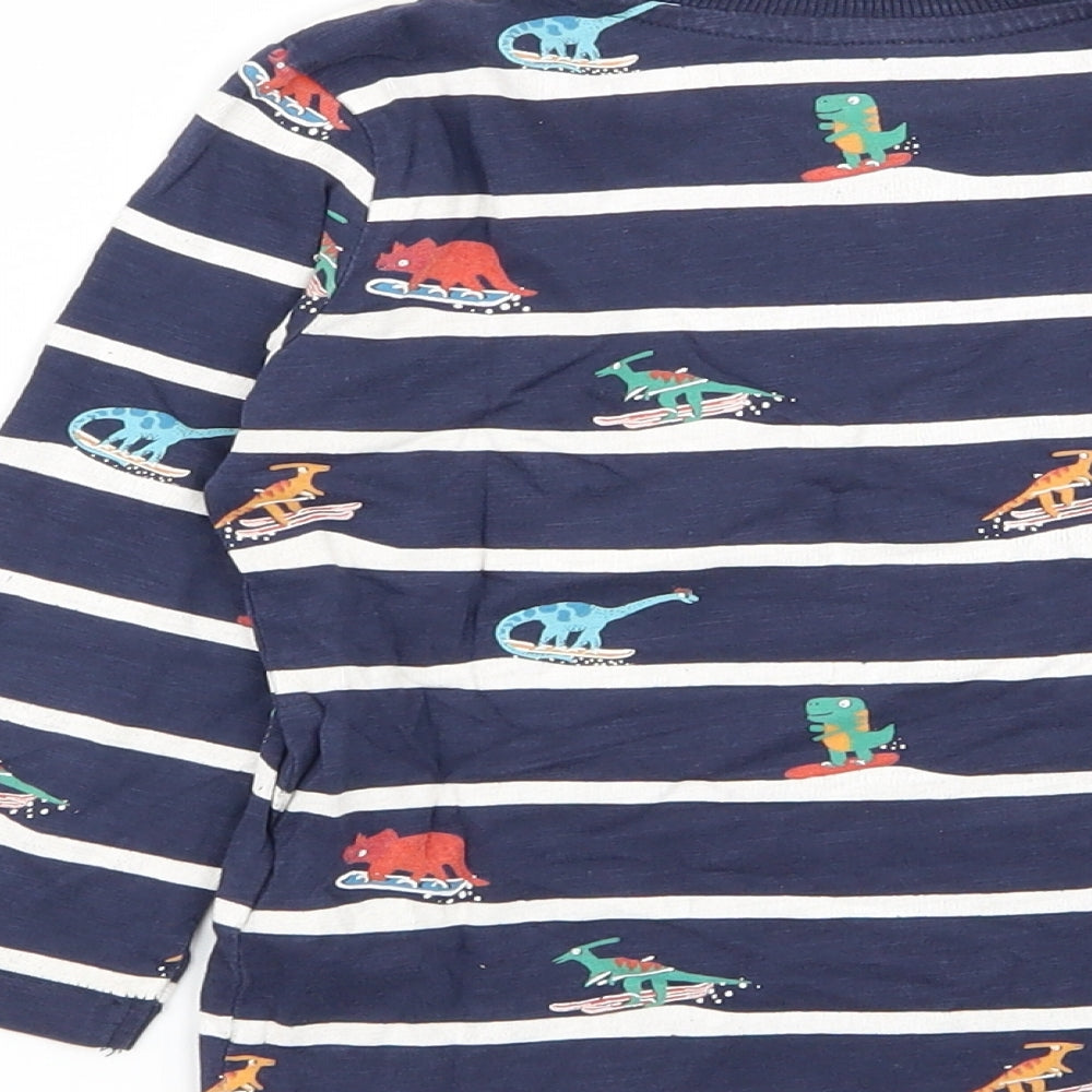 bluezoo Boys Multicoloured Striped  Basic T-Shirt Size 3-4 Years
