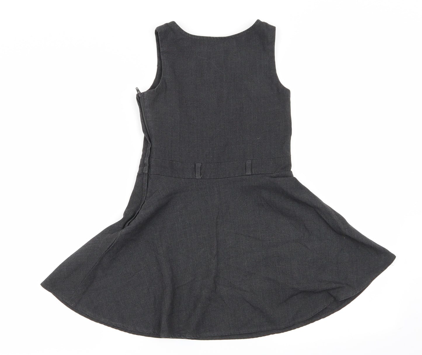 F&F Girls Grey   Pinafore/Dungaree Dress  Size 6-7 Years  - school dress