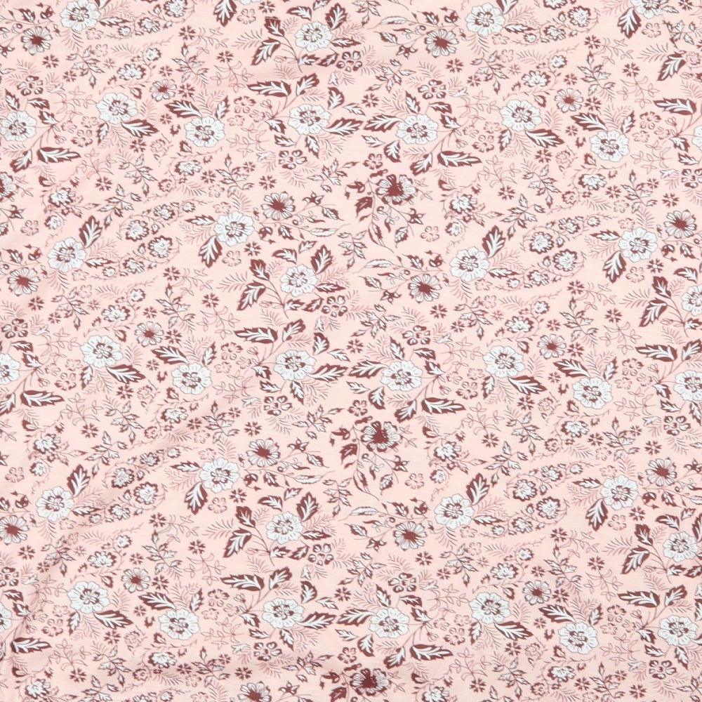 Preworn Womens Pink Floral  Basic T-Shirt Size 22