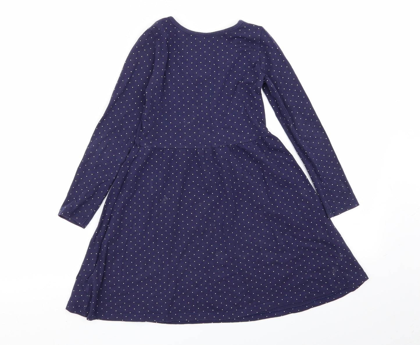H&M Girls Blue Polka Dot  Fit & Flare  Size 7 Years