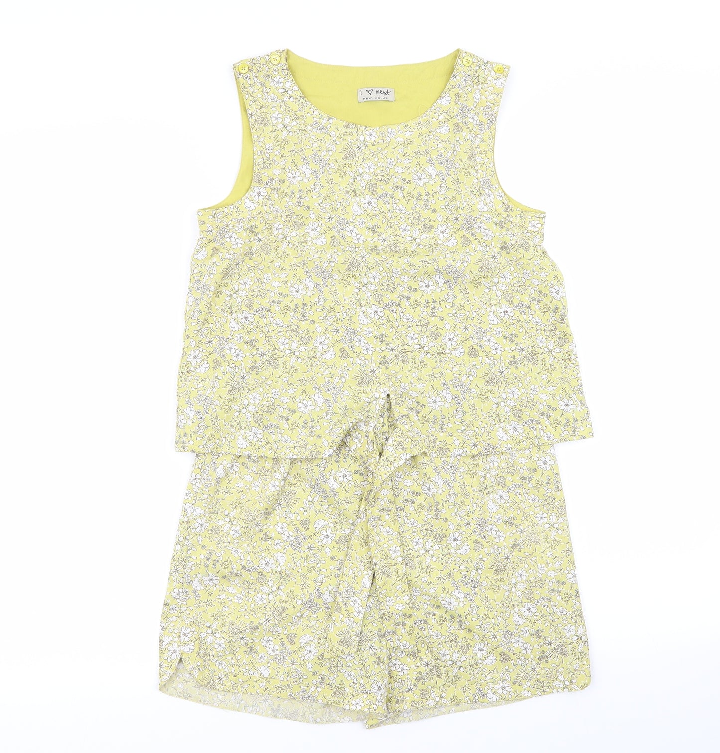 NEXT Girls Yellow Floral  Playsuit One-Piece Size 10 Years