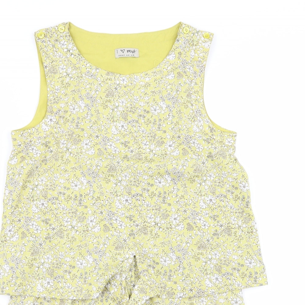 NEXT Girls Yellow Floral  Playsuit One-Piece Size 10 Years