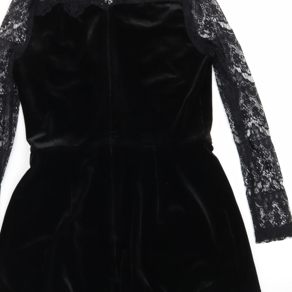 New Look Girls Black Floral  Playsuit One-Piece Size 10-11 Years