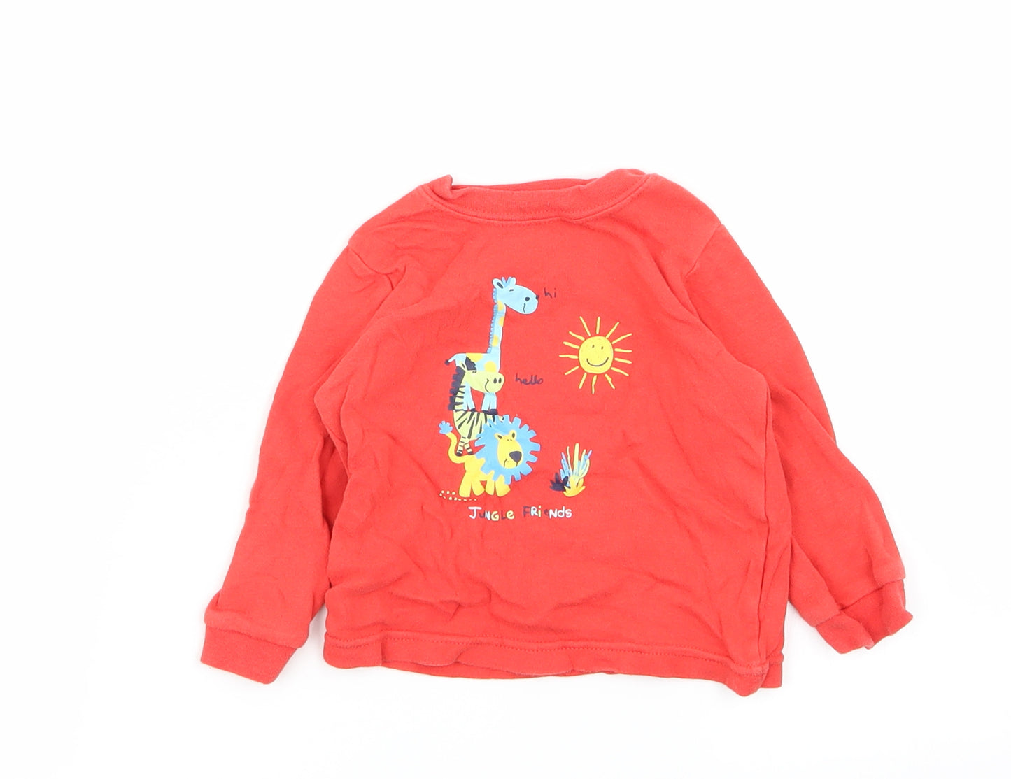 Asda George Boys Red   Basic T-Shirt Size 9-12 Months