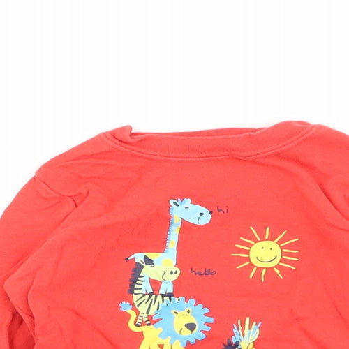 Asda George Boys Red   Basic T-Shirt Size 9-12 Months