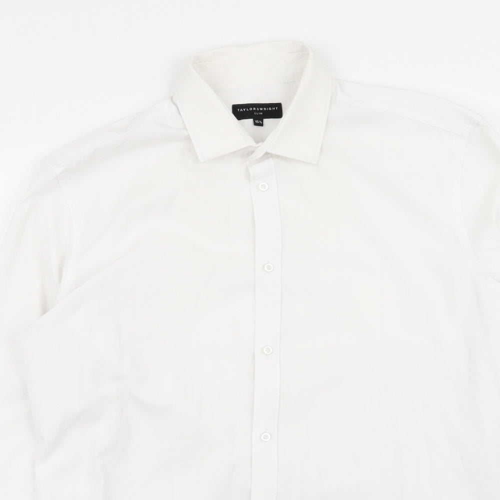 Taylor & Wright Mens White    Dress Shirt Size 15.5