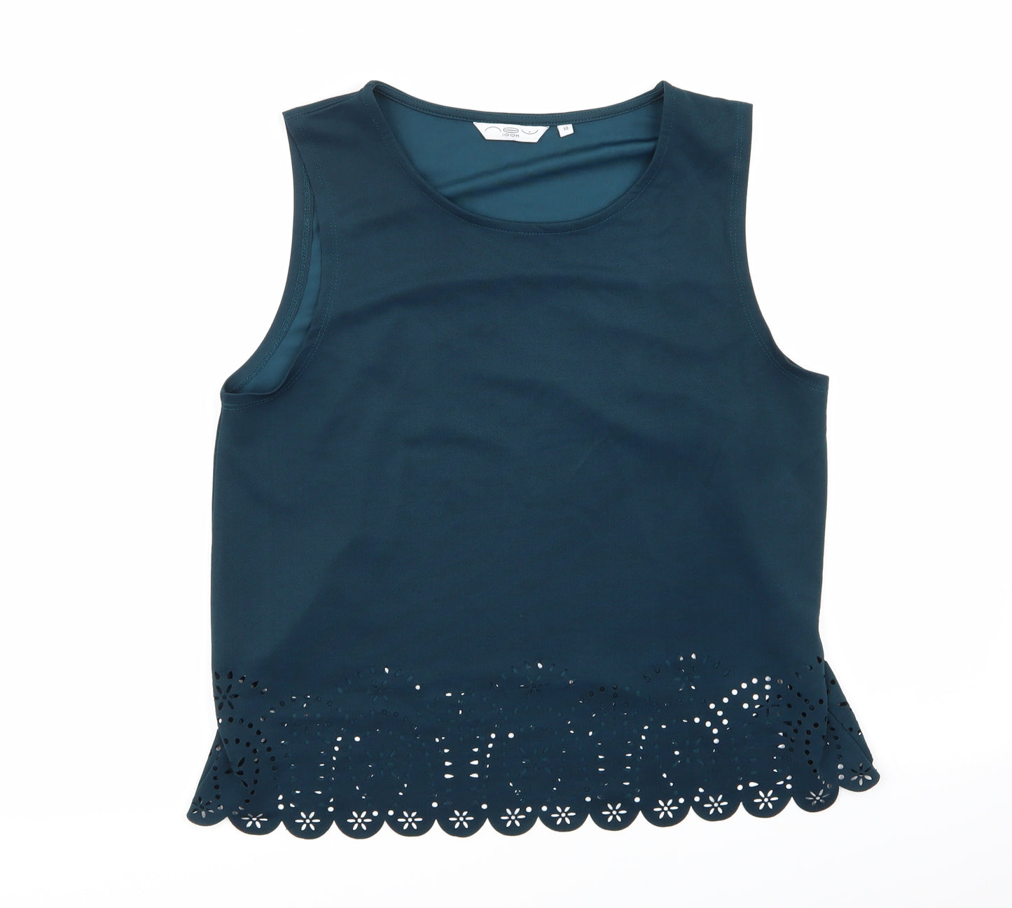 New Look Womens Blue Geometric  Basic Tank Size 14