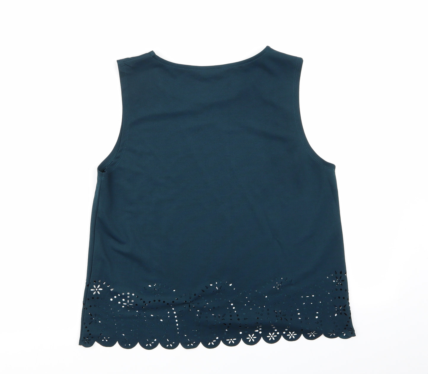 New Look Womens Blue Geometric  Basic Tank Size 14