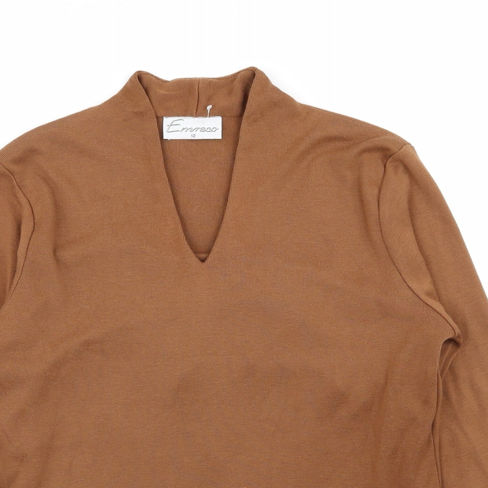 Emreco Womens Brown   Basic T-Shirt Size 12