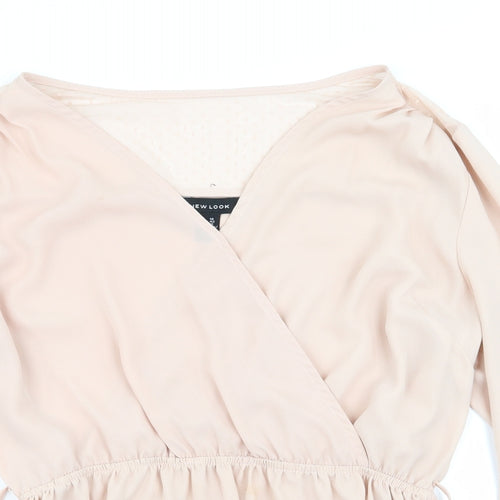 New Look Womens Pink Polka Dot  Basic Blouse Size 14