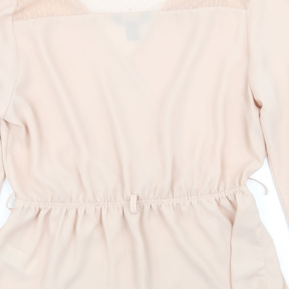 New Look Womens Pink Polka Dot  Basic Blouse Size 14