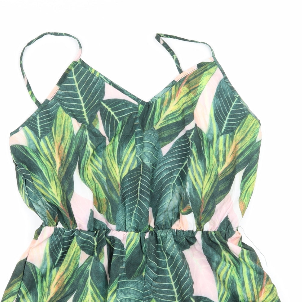 SheIn Womens Multicoloured Floral  Playsuit One-Piece Size L