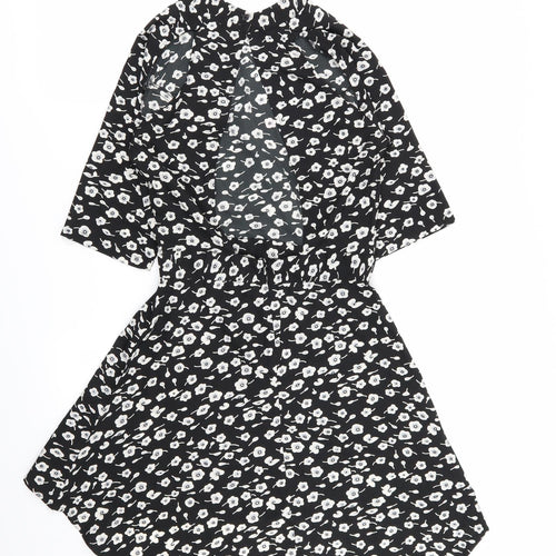 Blue Inc Womens Black Floral  Fit & Flare  Size 6