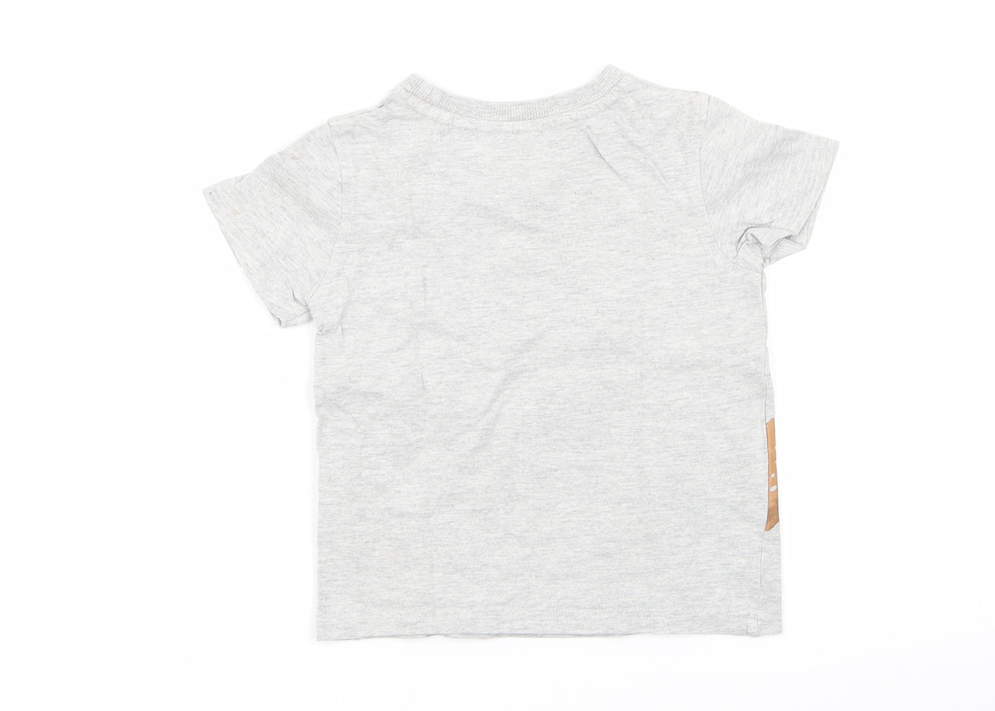 Asda George Boys Grey Animal Print  Basic T-Shirt Size 2-3 Years