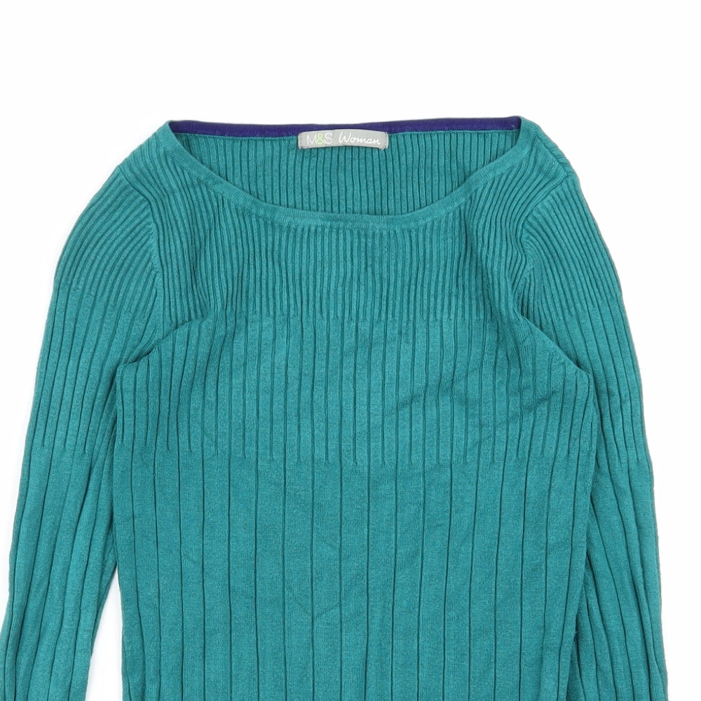 M&S Womens Green   Basic T-Shirt Size 12