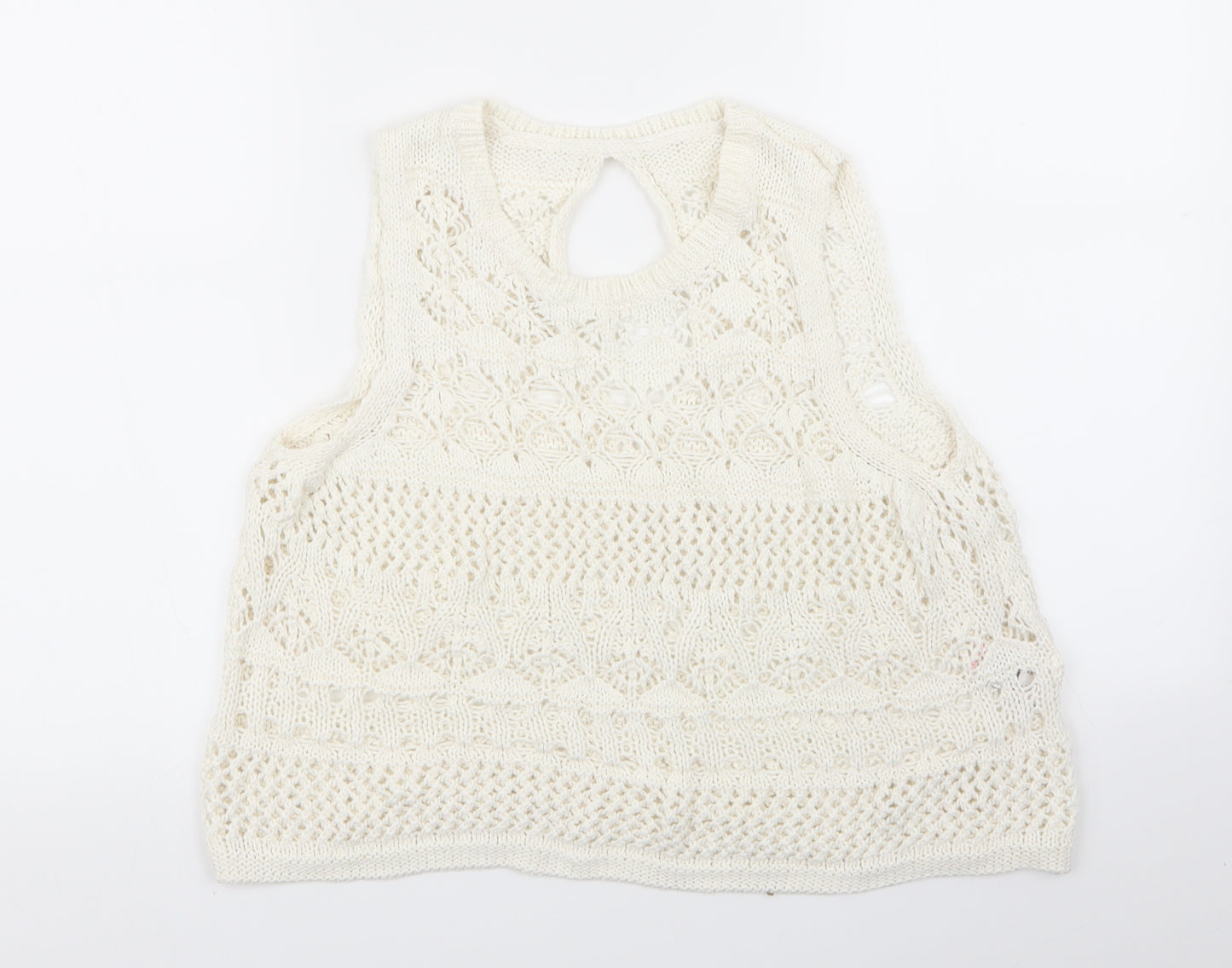 NEXT Womens White Geometric  Pullover Jumper Size 16