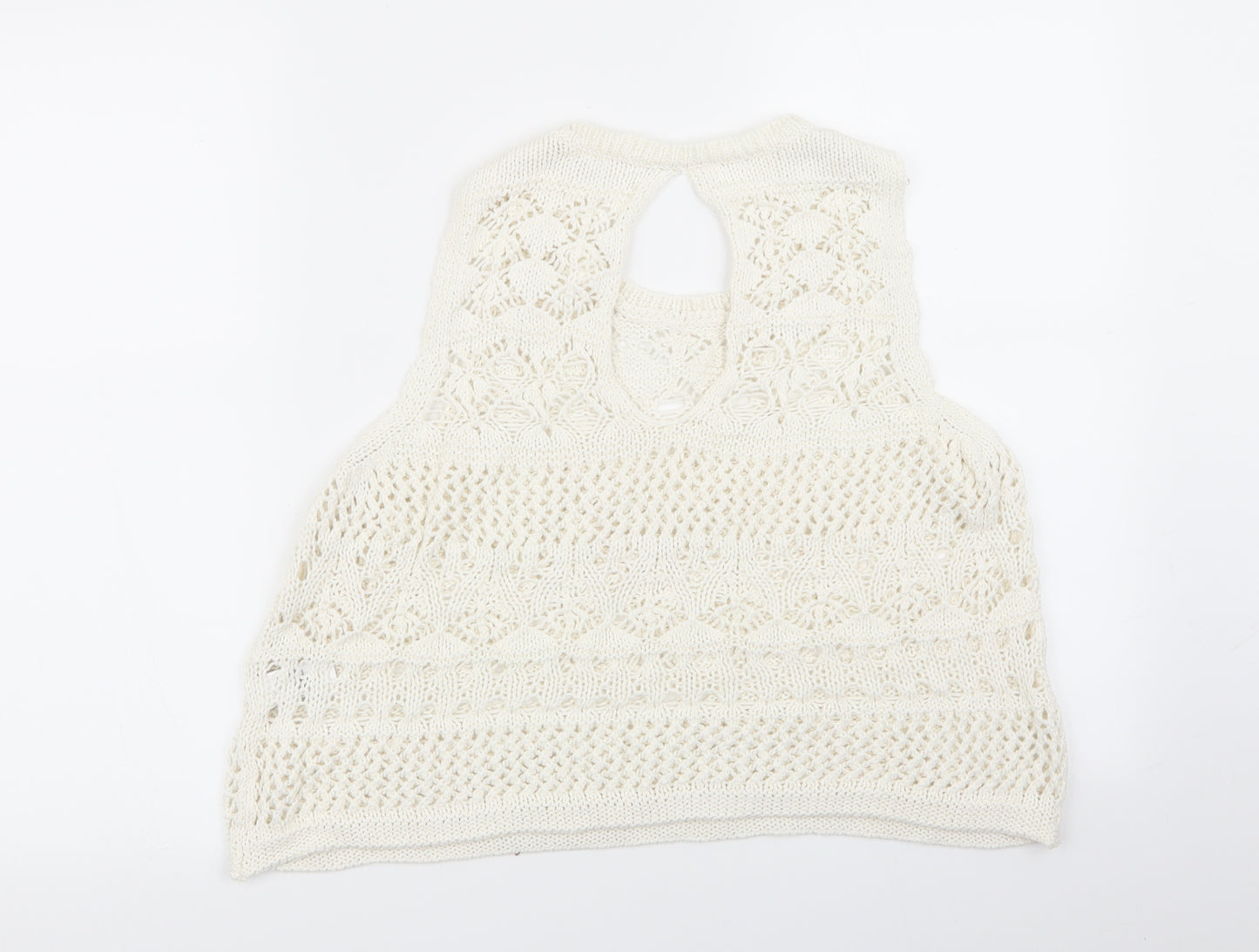 NEXT Womens White Geometric  Pullover Jumper Size 16