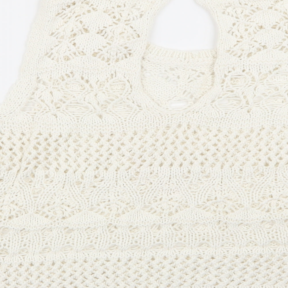NEXT Womens White Geometric  Pullover Jumper Size 16