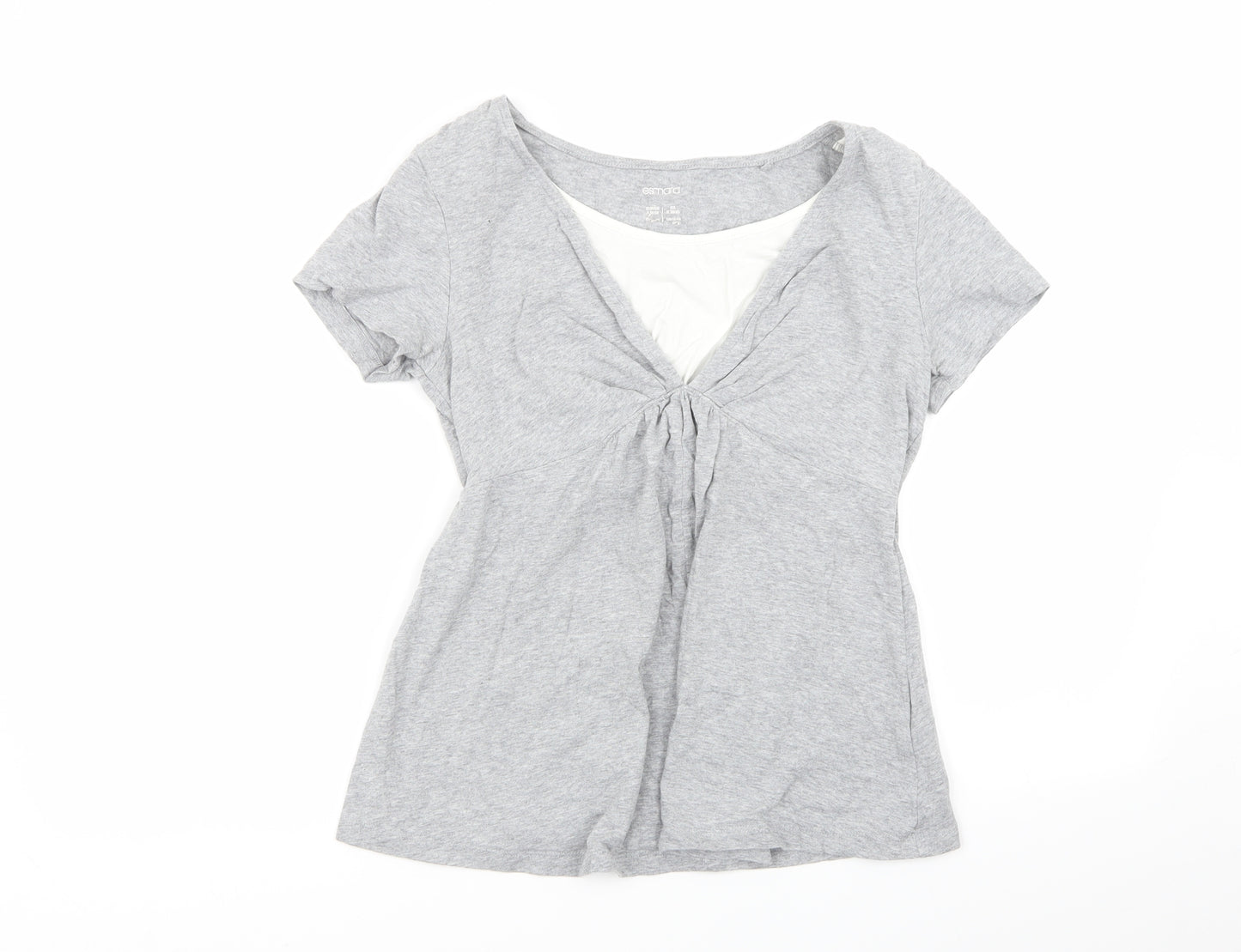 ESMARA Womens Grey   Basic T-Shirt Size 12