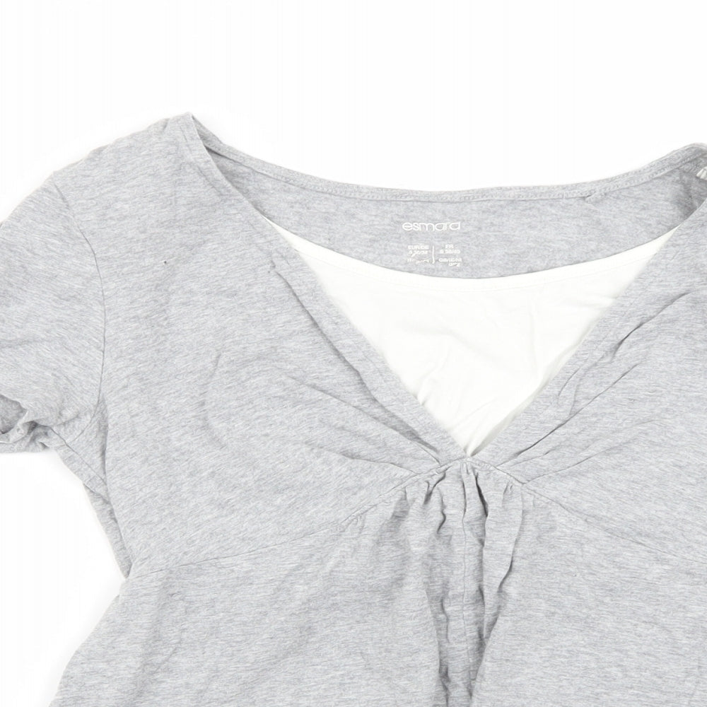 ESMARA Womens Grey   Basic T-Shirt Size 12