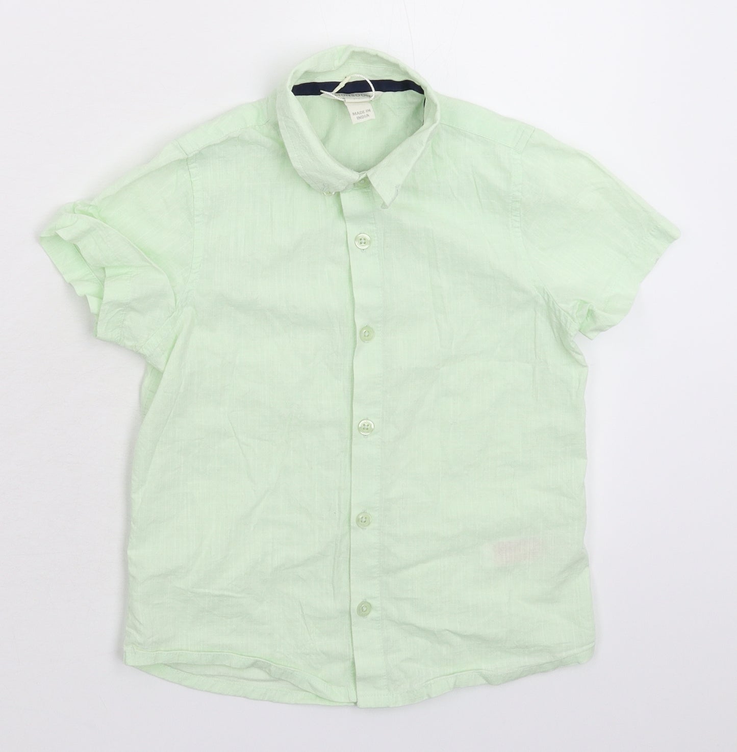 Monsoon Boys Green   Basic Button-Up Size 7 Years