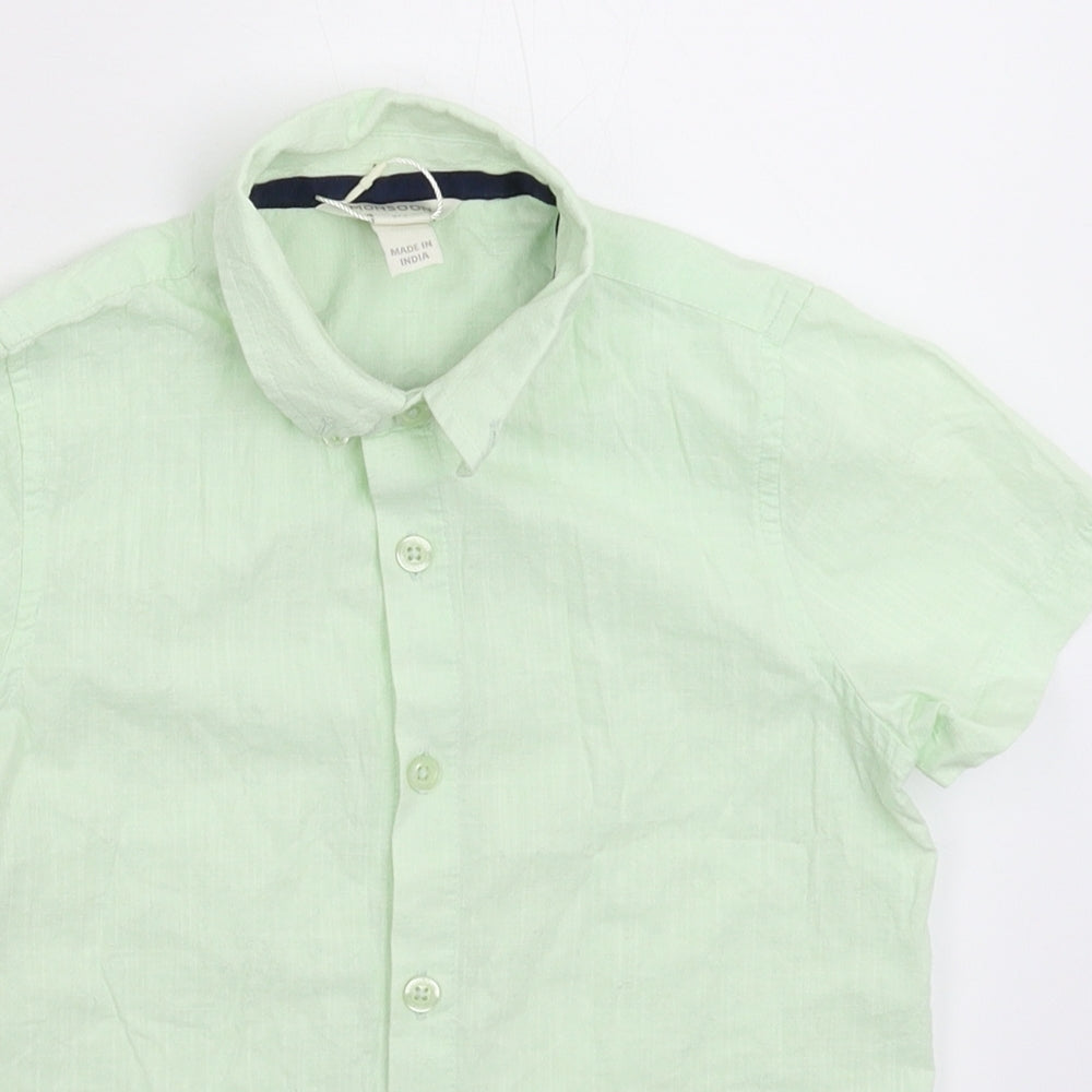 Monsoon Boys Green   Basic Button-Up Size 7 Years
