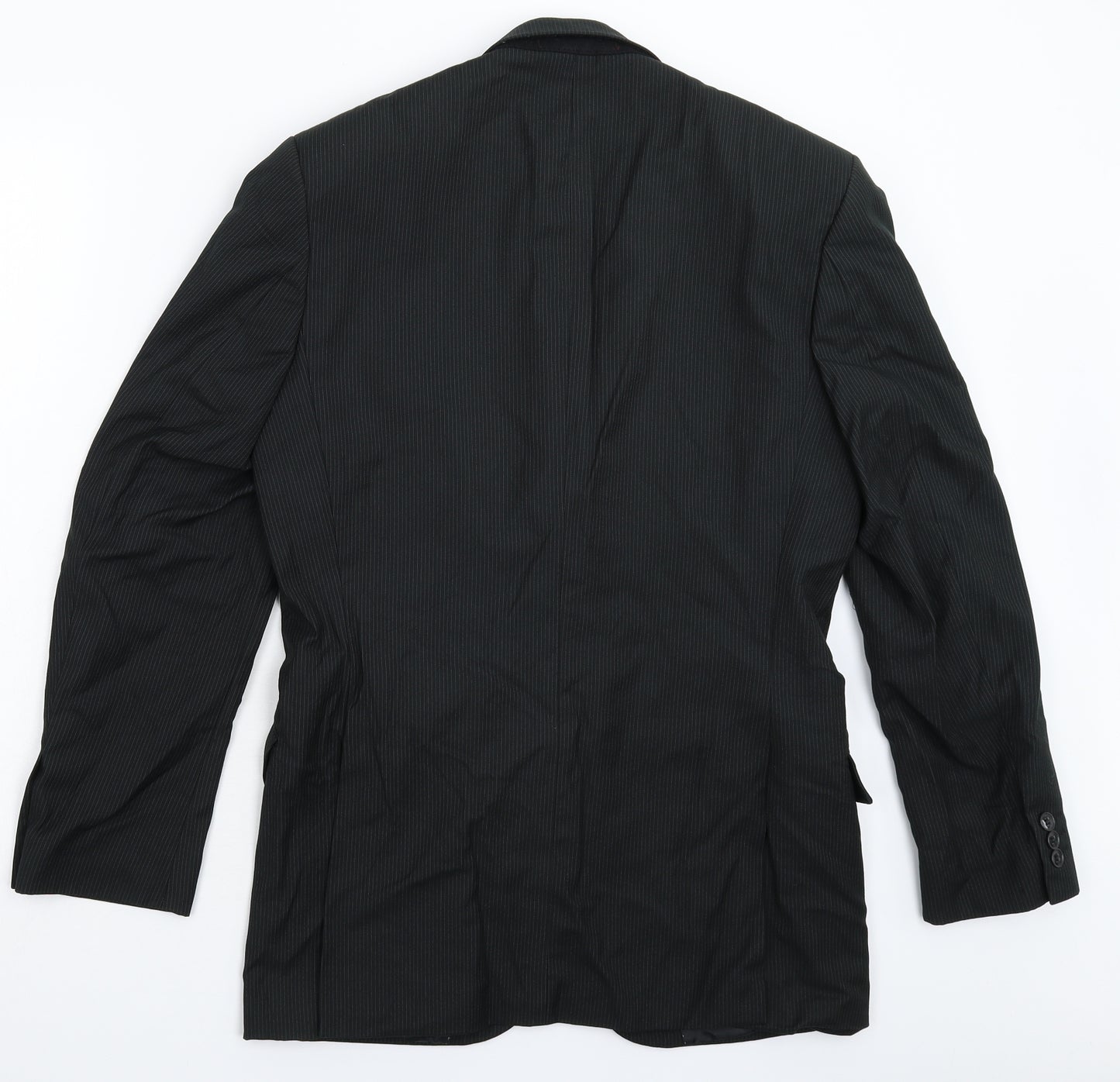 Burton Mens Black Striped  Jacket Suit Jacket Size 36