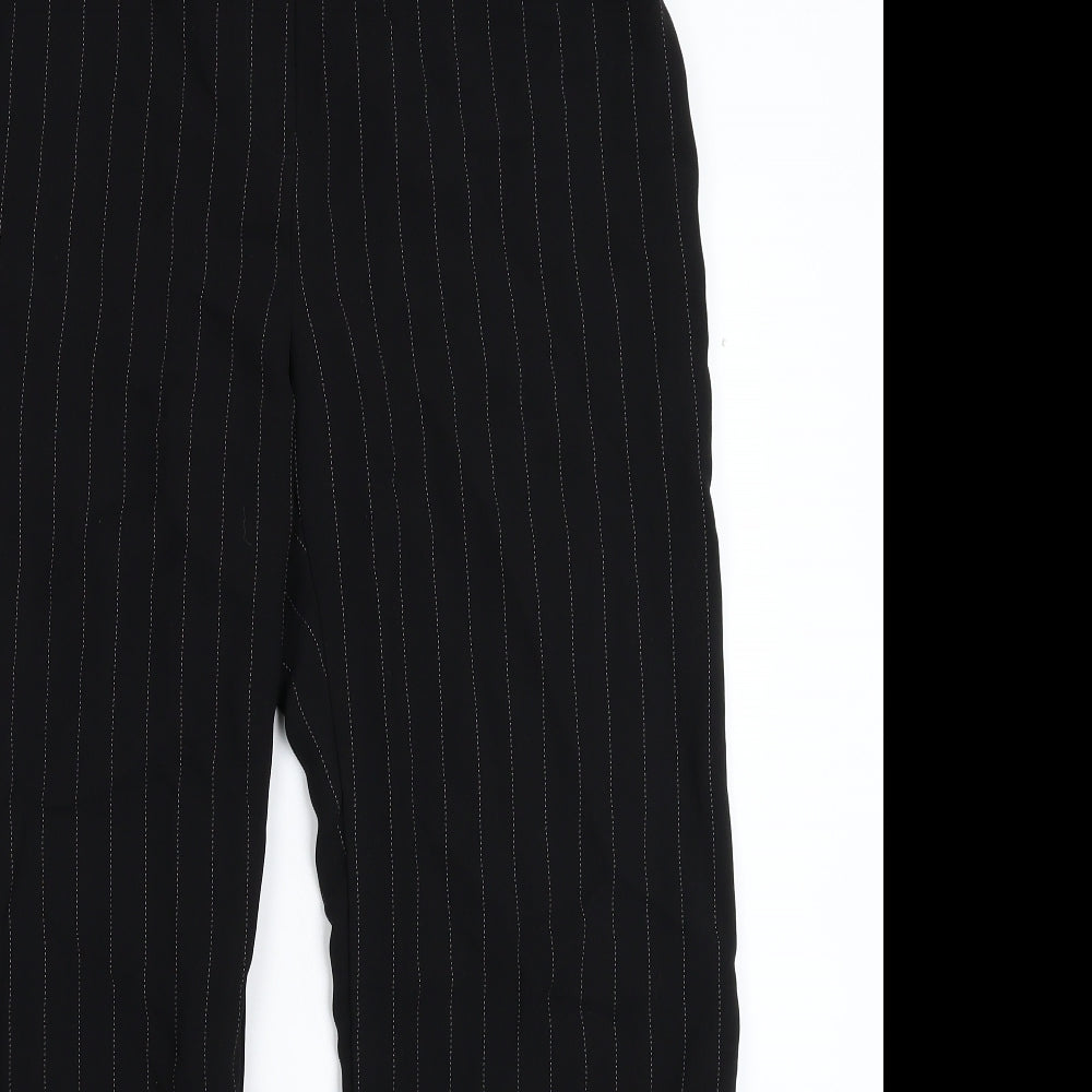 Preworn Womens Black Striped  Dress Pants Trousers Size 32 in L29 in