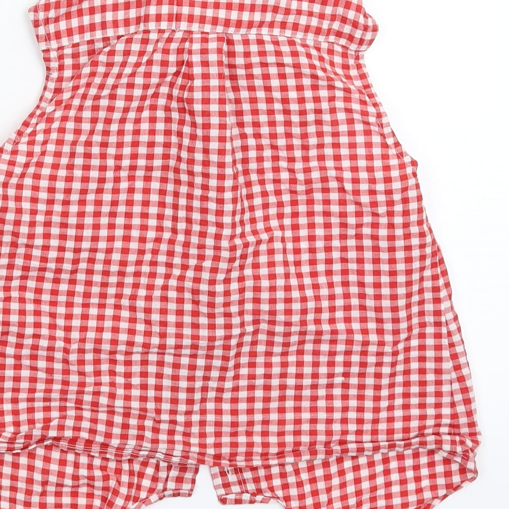Young Dimension Girls Red Check  Basic Button-Up Size 9-10 Years