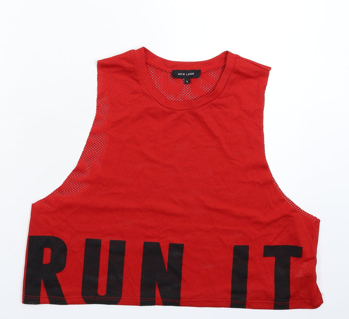 New Look Womens Red Cropped Tank Size L