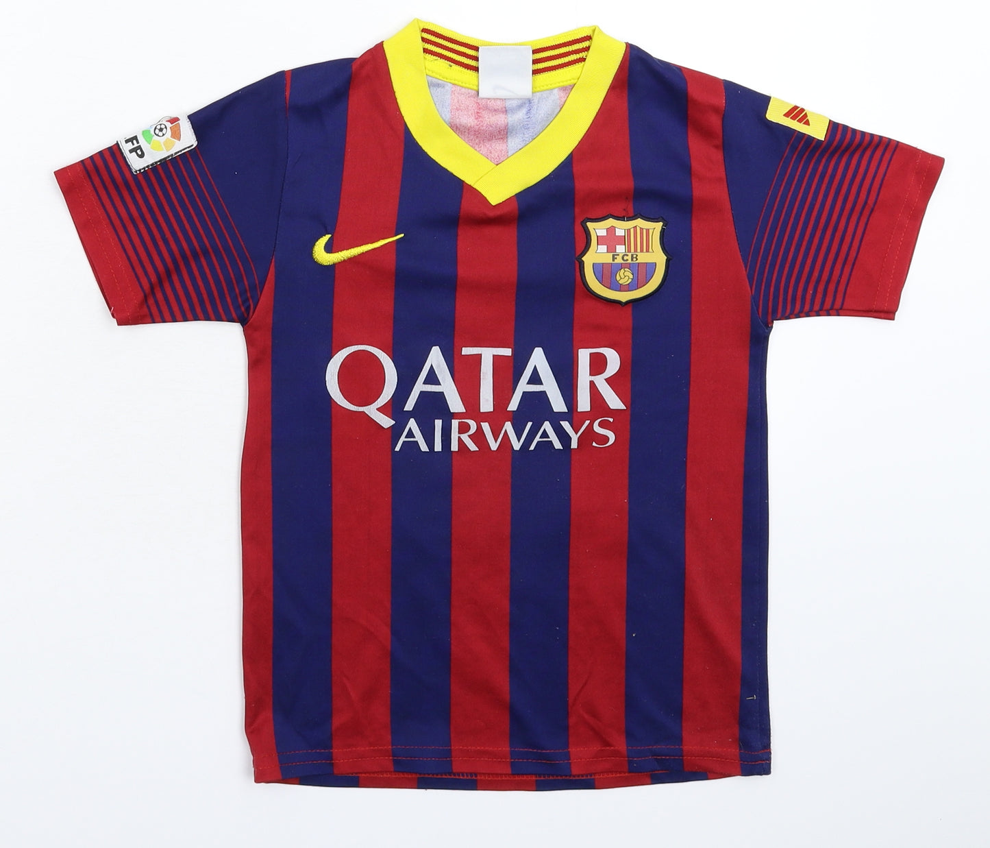 Nike Boys Multicoloured Striped  Jersey T-Shirt Size 6 Years  - Barcelona FC