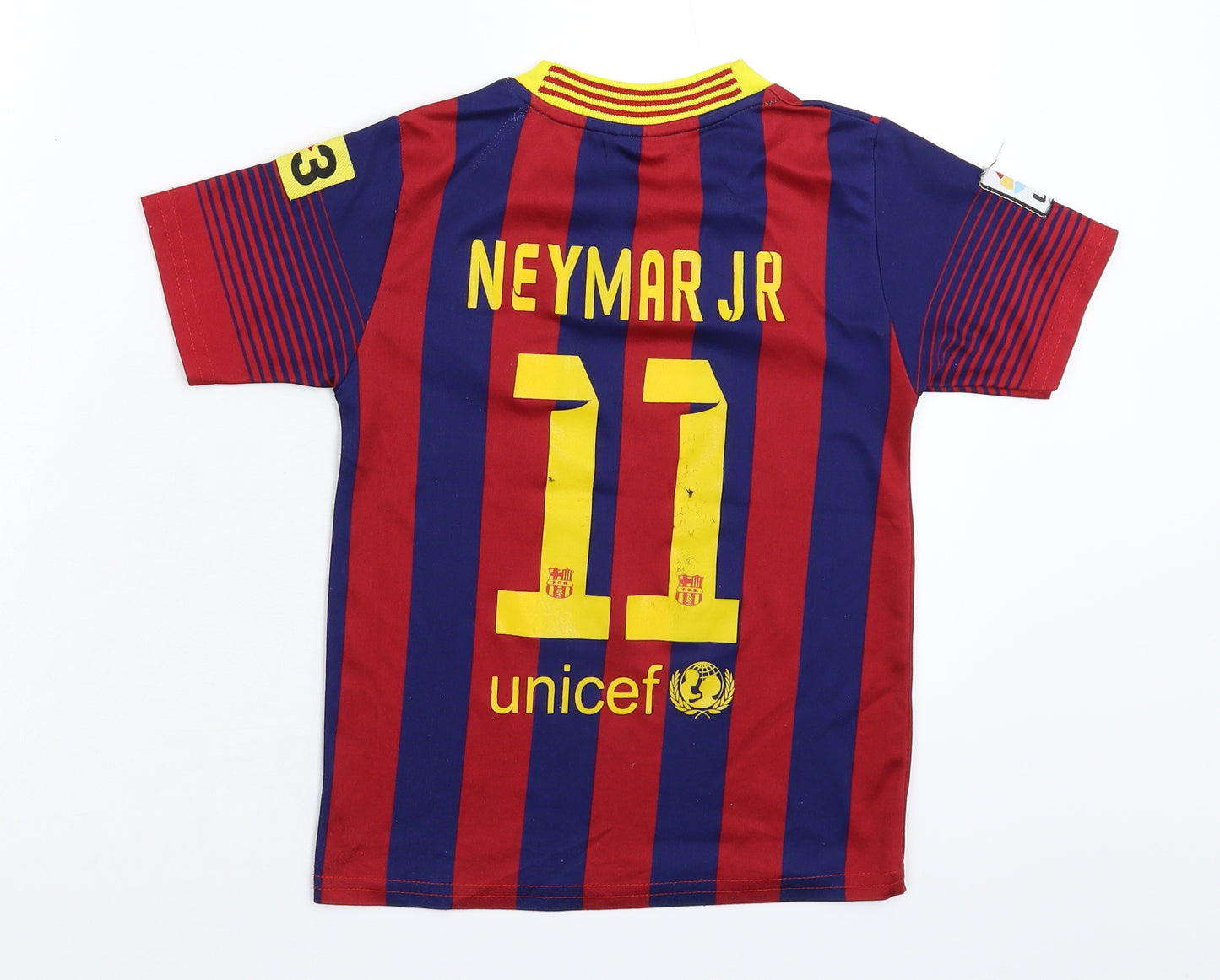 Nike Boys Multicoloured Striped  Jersey T-Shirt Size 6 Years  - Barcelona FC