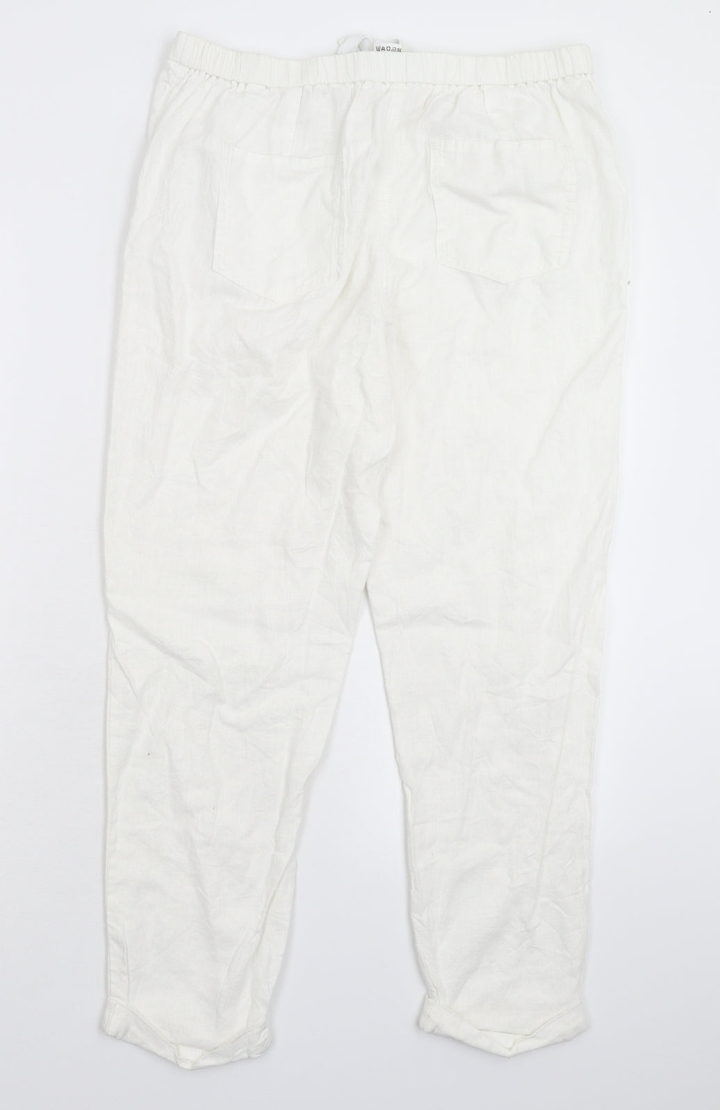 Marks and Spencer Womens White   Cropped Trousers Size 12 L23 in