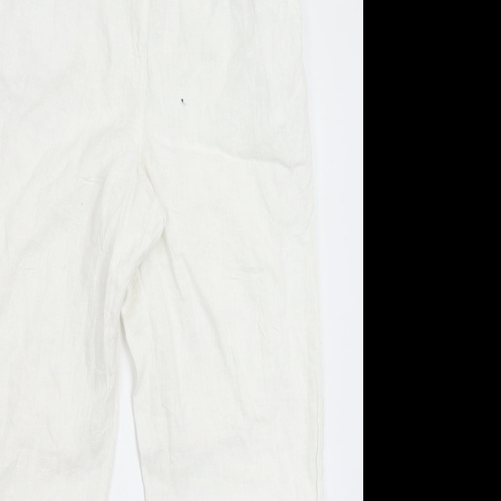 Marks and Spencer Womens White   Cropped Trousers Size 12 L23 in