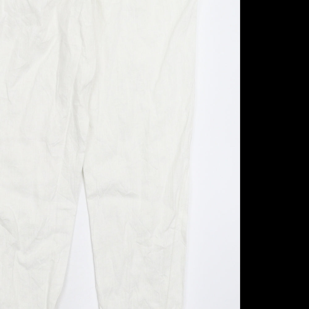 Marks and Spencer Womens White   Cropped Trousers Size 12 L23 in