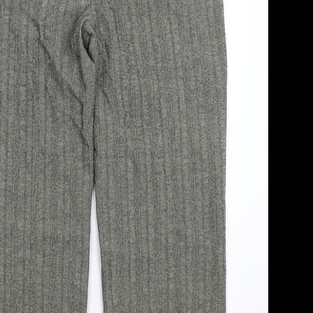 Per Una Womens Grey Herringbone  Trousers  Size 16 L27 in