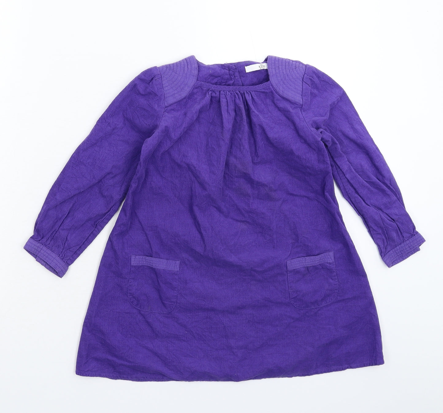Marks and Spencer Girls Purple  Corduroy Shirt Dress  Size 4-5 Years